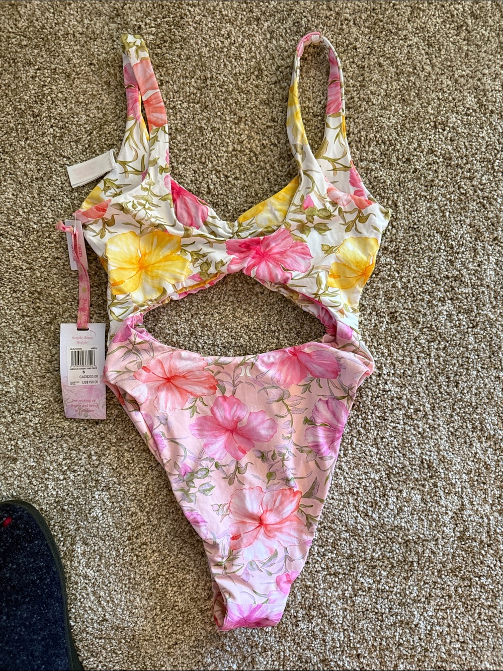 LoveShackFancy x Hurley Hibiscus Cheeky One-Piece Swimsuit, Small, NWT - Picture 10 of 11